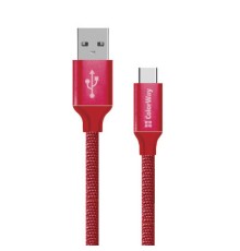Дата кабель USB 2.0 AM to Type-C 2.0m red ColorWay (CW-CBUC008-RD)