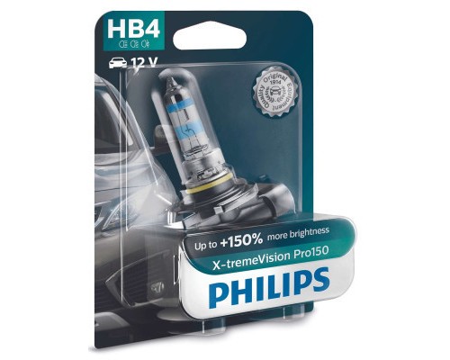 Автолампа Philips HB4 X-treme VISION PRO +150%, 3700K, 1шт/блістер (9006XVPB1)