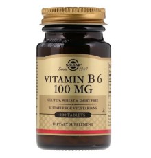 Вітамін Solgar Вітамін В6, Vitamin B6, 100 мг, 100 таблеток (SOL-03120)