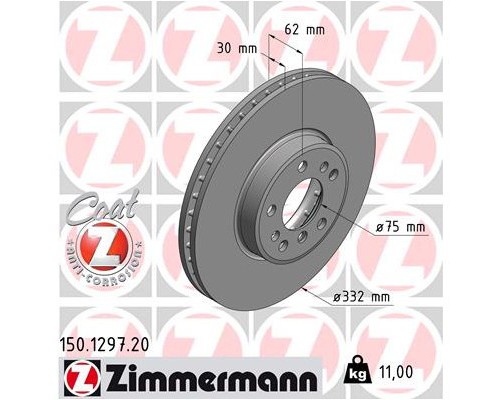 Гальмівний диск ZIMMERMANN 150.1297.20