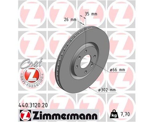 Гальмівний диск ZIMMERMANN 440.3120.20