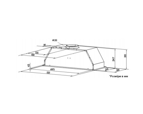 Витяжка кухонна Interline SWAY BL A/60 GL/S