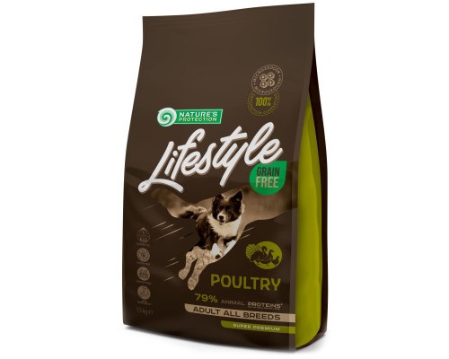 Сухий корм для собак Nature's Protection Lifestyle Grain Free Poultry Adult All Breeds 1.5 кг (NPLS45675)