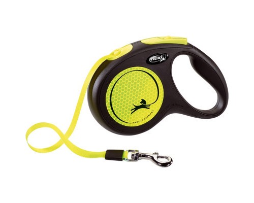 Повідок для собак Flexi New Neon M стрічка 5 м (жовтий) (4000498031704)