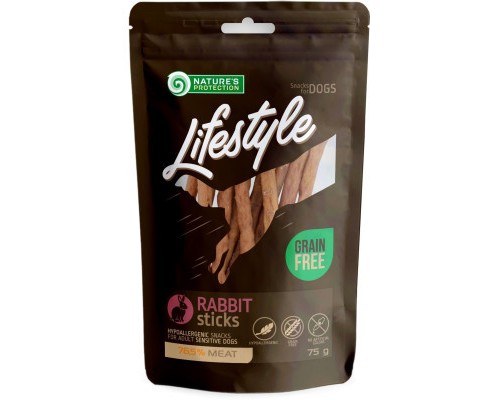 Ласощі для собак Nature's Protection стіки з кролика 75 г (SNK46124)