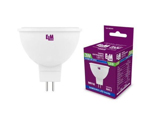 Лампочка ELM MR16 3W PA10 GU5.3 4000K (18-0044.)