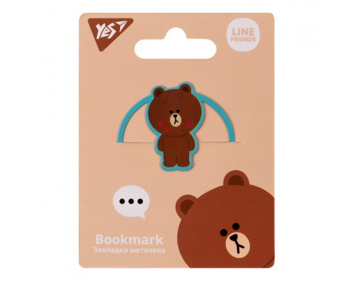 Закладки для книг Yes металева Line Friends (707832)