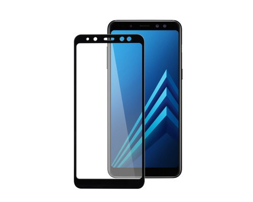 Скло захисне PowerPlant Full screen Samsung Galaxy A8+ (2018), Black (GL605439)