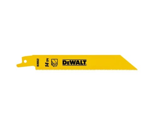 Полотно DeWALT пиляльне біметалеве, швидкий пропил, 152 мм, 14 TPI, 5 шт (DT2361)