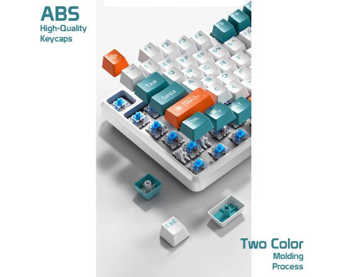 Клавіатура Aula F2088 PRO Plus 9 Orange Keys KRGD Blue USB UA White/Blue (6948391234908)