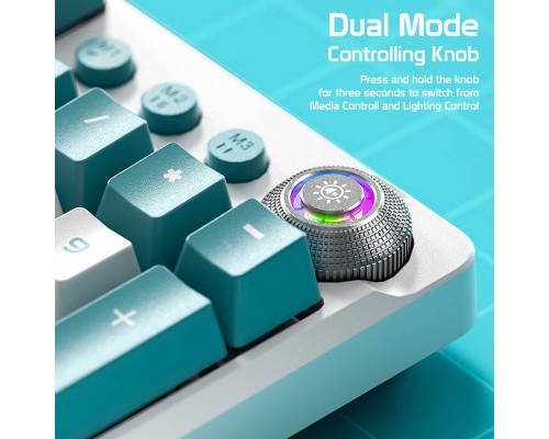 Клавіатура Aula F2088 PRO Plus 9 Orange Keys KRGD Blue USB UA White/Blue (6948391234908)