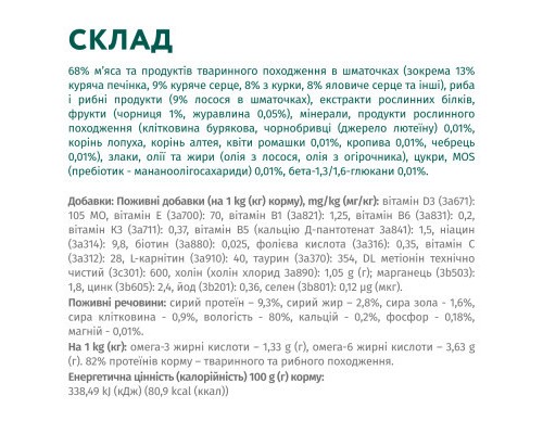 Вологий корм для кішок Optimeal для стерилізованих/кастрованих з лососем та чорницею в желе 85 г (4820269140141)