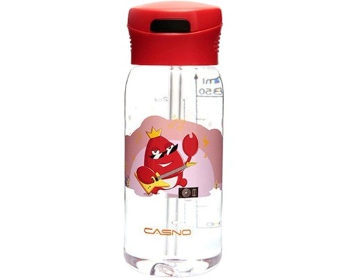 Пляшка для води Casno 400 мл KXN-1195 Червона краб з соломинкою (KXN-1195_Red)