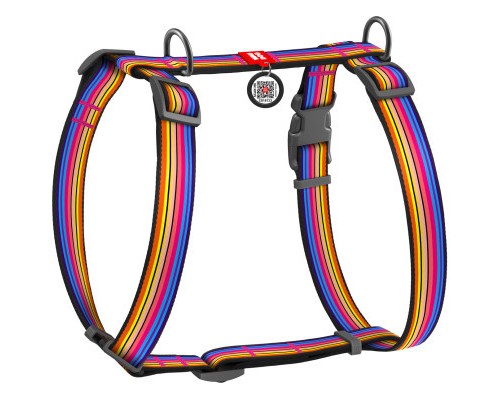 Шлея для собак WAUDOG Nylon з QR паспортом анатомічна H-подібна 