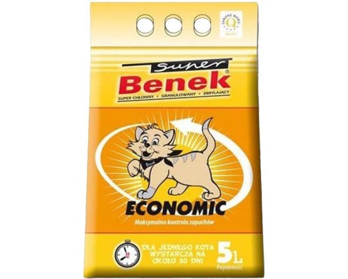 Наповнювач для туалету Super Benek Бентонітовий економний натуральний 5 л (5905397012696) Наповнювач для туалету Super Benek Бентонітовий економний натуральний 5 л (5905397012696)
