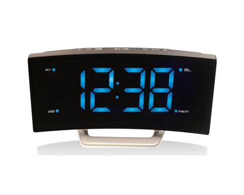 Настільний годинник Technoline WT460 Blue LED з радіо Black/Silver (DAS301824) Настільний годинник Technoline WT460 Blue LED з радіо Black/Silver (DAS301824)