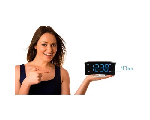 Настільний годинник Technoline WT460 Blue LED з радіо Black/Silver (DAS301824) Настільний годинник Technoline WT460 Blue LED з радіо Black/Silver (DAS301824)