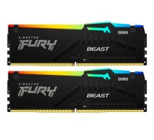 Модуль пам'яті для комп'ютера DDR5 64GB (2x32GB) 5600 MHz Beast RGB Kingston Fury (ex.HyperX) (KF556C36BBEAK2-64)