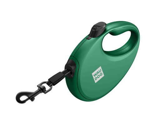 Повідок для собак WAUDOG R-leash з контейнером для пакетів M до 20 кг 5 м зелений (262818)