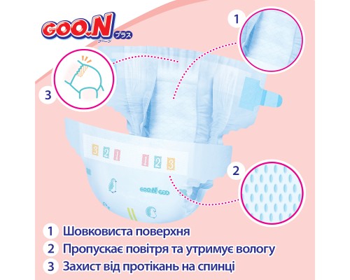 Підгузки GOO.N Plus для дітей 9-14 кг розмір L 48 шт (21000629)