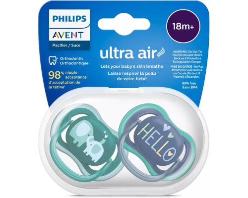 Пустушка Philips AVENT Ultra Air, 18+ міс. 2 шт (SCF349/18) Пустушка Philips AVENT Ultra Air, 18+ міс. 2 шт (SCF349/18)