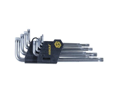 Ключ Sigma набір TORX 9шт T10-T50мм CrV, довгі з отвором (4022231)