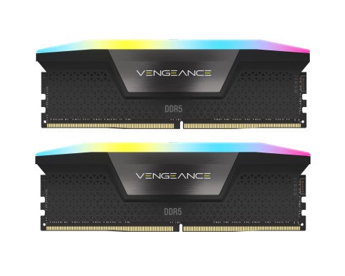 Модуль пам'яті для комп'ютера DDR5 64GB (2x32GB) 6600 MHz Vengeance RGB Black Corsair (CMH64GX5M2B6600C32)