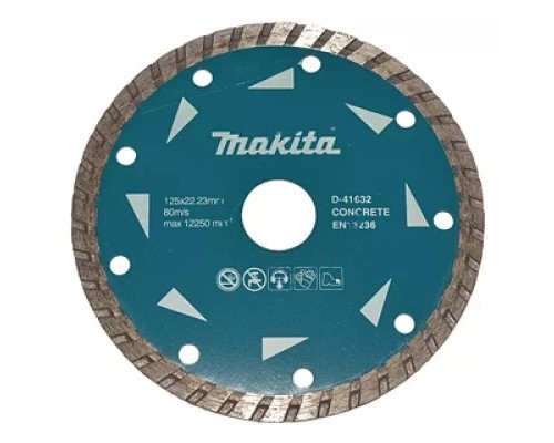 Круг відрізний Makita алмазний по бетону турбо 125х22.23 мм (D-41632)