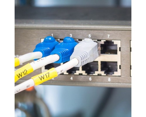 Стрічка для принтера етикеток UKRMARK B-Hs611, аналог HSe611, термозбіжна, 1,7-3,2мм, 5,8мм х 1,5м, black on yellow (900409)