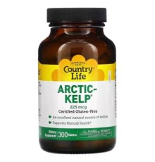 Мінерали Country Life Водорості Арктичні, 225 мкг, Arctic-Kelp, 300 таблеток (CLF-04135)