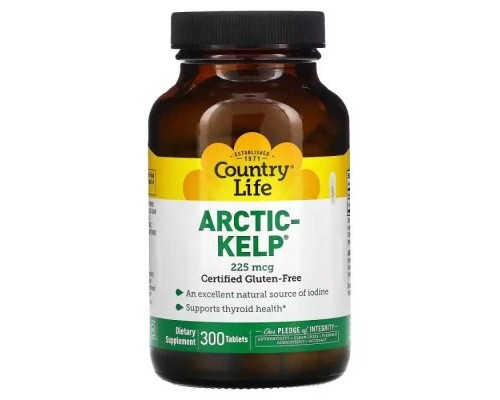 Мінерали Country Life Водорості Арктичні, 225 мкг, Arctic-Kelp, 300 таблеток (CLF-04135) Мінерали Country Life Водорості Арктичні, 225 мкг, Arctic-Kelp, 300 таблеток (CLF-04135)