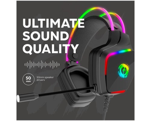 Навушники Canyon GH-9A Darkless Gaming 3.5 мм RGB Black (CND-SGHS9A)