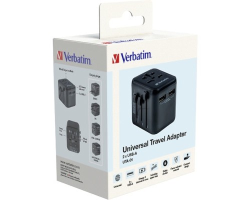 Зарядний пристрій Verbatim UTA-01 (2xUSB) (49543)
