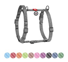 Шлея для собак WAUDOG Н-подібна Re-cotton з QR паспортом, світловідбивна S сіра (259111)