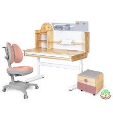 Парта з кріслом Mealux Timberdesk L (парта+кресло+тумба) (BD-690 L+ box BD 920-2 PN+Y-115 PG)
