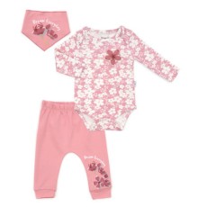 Набір дитячого одягу Miniworld з квіточками (16350-62G-pink)