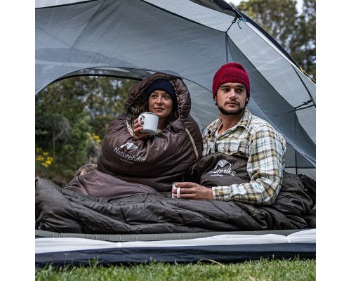 Спальний мішок Naturehike з капюшоном U250S NH20MSD07 (0°C) правий, коричневий (6927595769294-R)