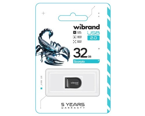USB флеш накопичувач Wibrand 32GB Scorpio Black USB 2.0 (WI2.0/SC32M3B) 