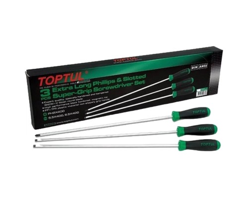 Набір викруток Toptul 3шт. PH1x250, PH2x250, SL5,5x400 (GAAE0305)
