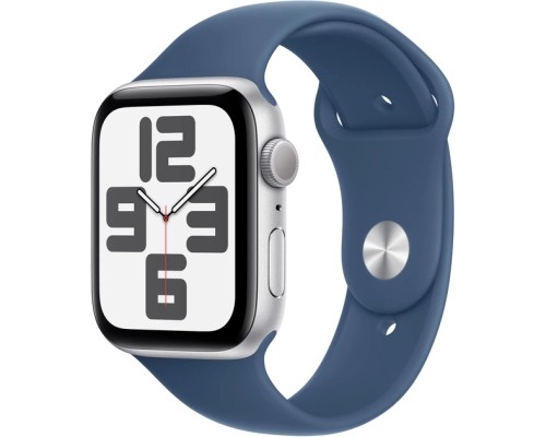 Смарт-годинник Apple Watch SE 2024 GPS 44mm Silver Aluminium Case with Denim Sport Band - S/M (MXEQ3QH/A)