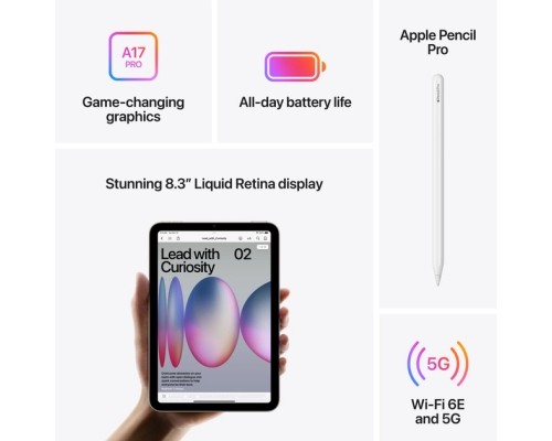 Планшет Apple iPad mini 2024 Wi-Fi + Cellular 256GB Starlight (MXPX3NF/A)