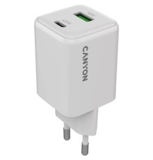 Зарядний пристрій Canyon CU45AC GaN 45W 1xPD 1xQC EU White (CNS-CUW45AC)