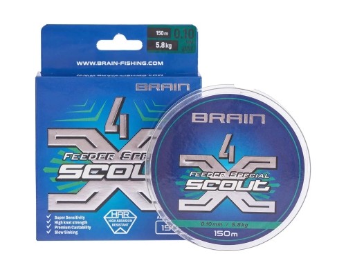 Шнур Brain Scout 4X 150m (camo) 0.163mm 9.8kg (1858.54.83)
