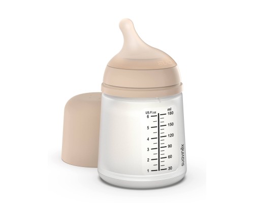 Пляшечка для годування Suavinex Zero. Zero Beige 180 мл, адаптивний потік (308416)