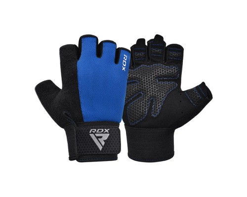 Рукавички для фітнесу RDX W1 Half Blue Plus M (WGA-W1HU-M+)