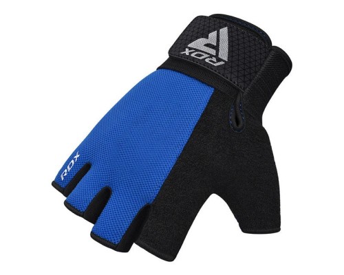 Рукавички для фітнесу RDX W1 Half Blue Plus M (WGA-W1HU-M+)