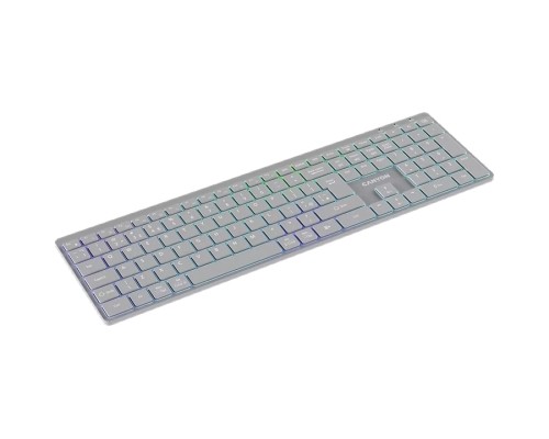 Клавіатура Canyon HKB-W11 Slim Dual Mode Wireless/Bluetooth RGB UA Grey (CNS-HBTK11G)