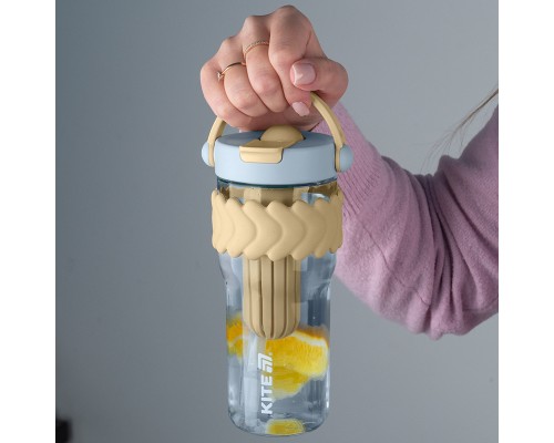 Пляшка для води Kite 900 мл бежево-блакитний (K25-1231-1)