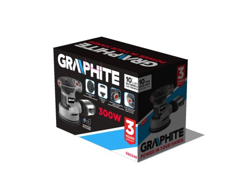 Шліфувальна машина Graphite ексцентрикова 300W, 125мм, 7000-13000об/хв (59G348)