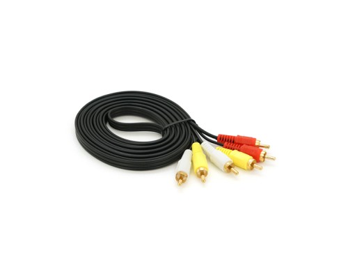 Кабель мультимедійний 3xRCA M to 3xRCA M 3.0m black Voltronic (YT-3хRCA(M)/3хRCA(M)-3.0G)